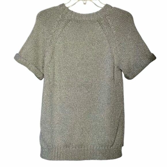 Banana Republic Merino Wool Blend Metallic Sweater in Grey/Gold Women’s S - Picture 5 of 9